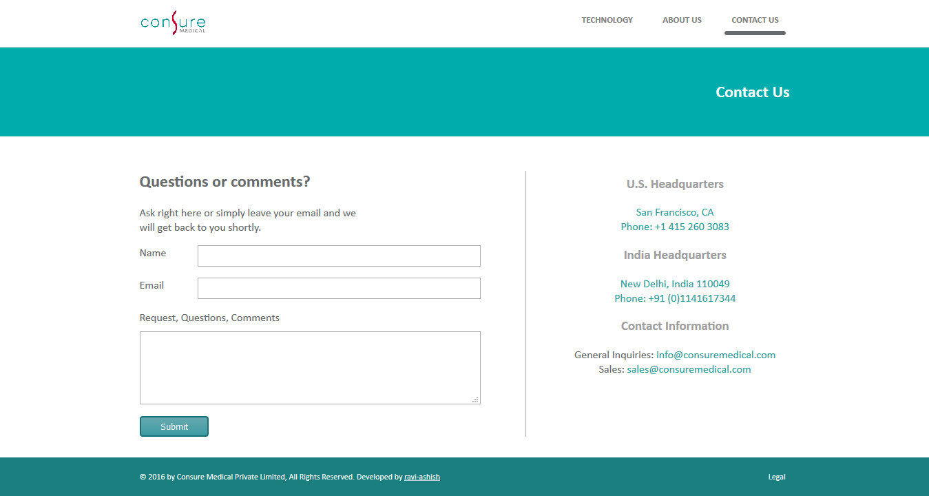 Consure Medical Website Design